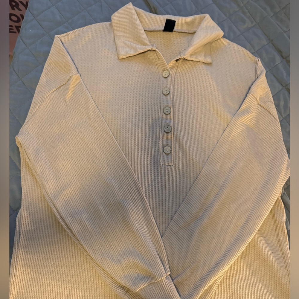 SHEIN Women’s Small Beige Collared Shirt